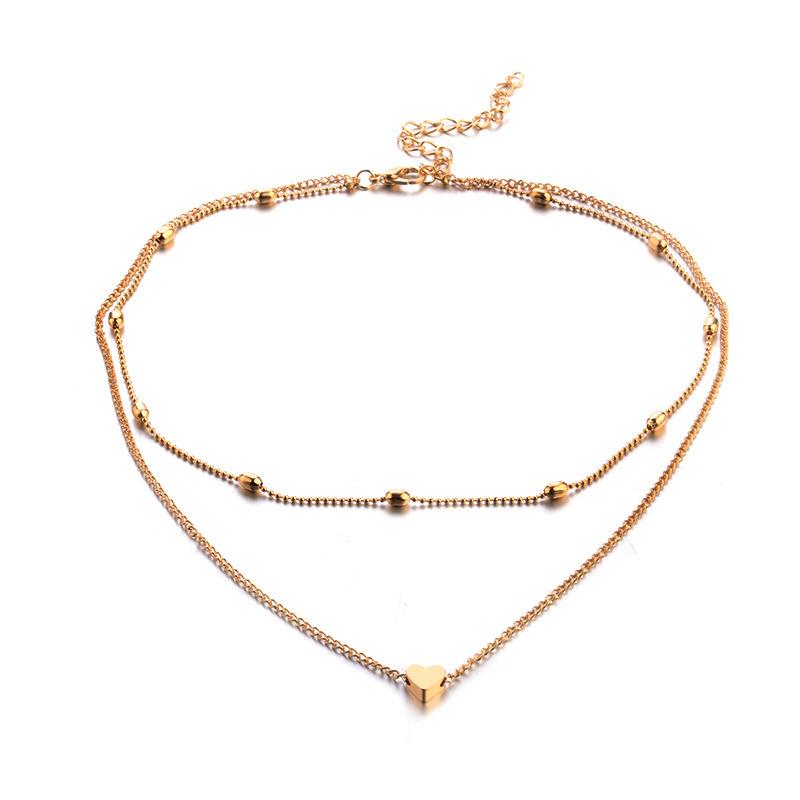Women’s Multi-layer Heart Clavicle Necklace - European & American Street Style