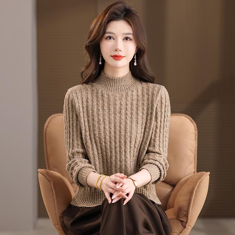Jugendlicher Jacquard-Strickpullover in Übergröße - Herbst/Winter Warm Lockerer Schnitt für junge Mütter