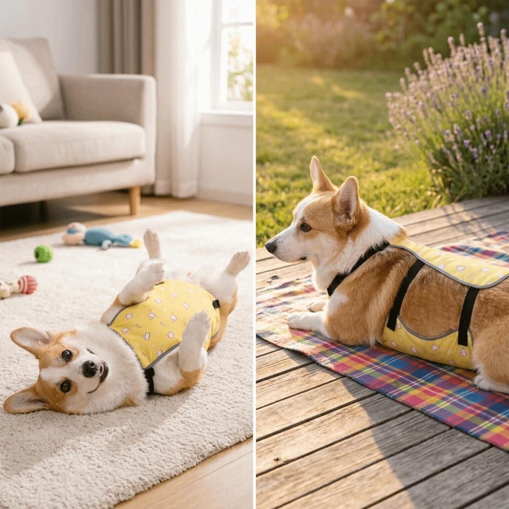 

Soft Lining Pet Belly Protector Dirt Repellent Dog Warmer Bib Pet Belly Wrap Home Indoor Use M-Male Dog Style