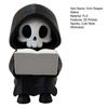 Grim Reaper Reading Figurine, 3D Printed Mini Skull Grim Reaper Statue, Cute Gothic Skeleton Ornament for Bookshelf, Desk, Shelf, Halloween Home Decor