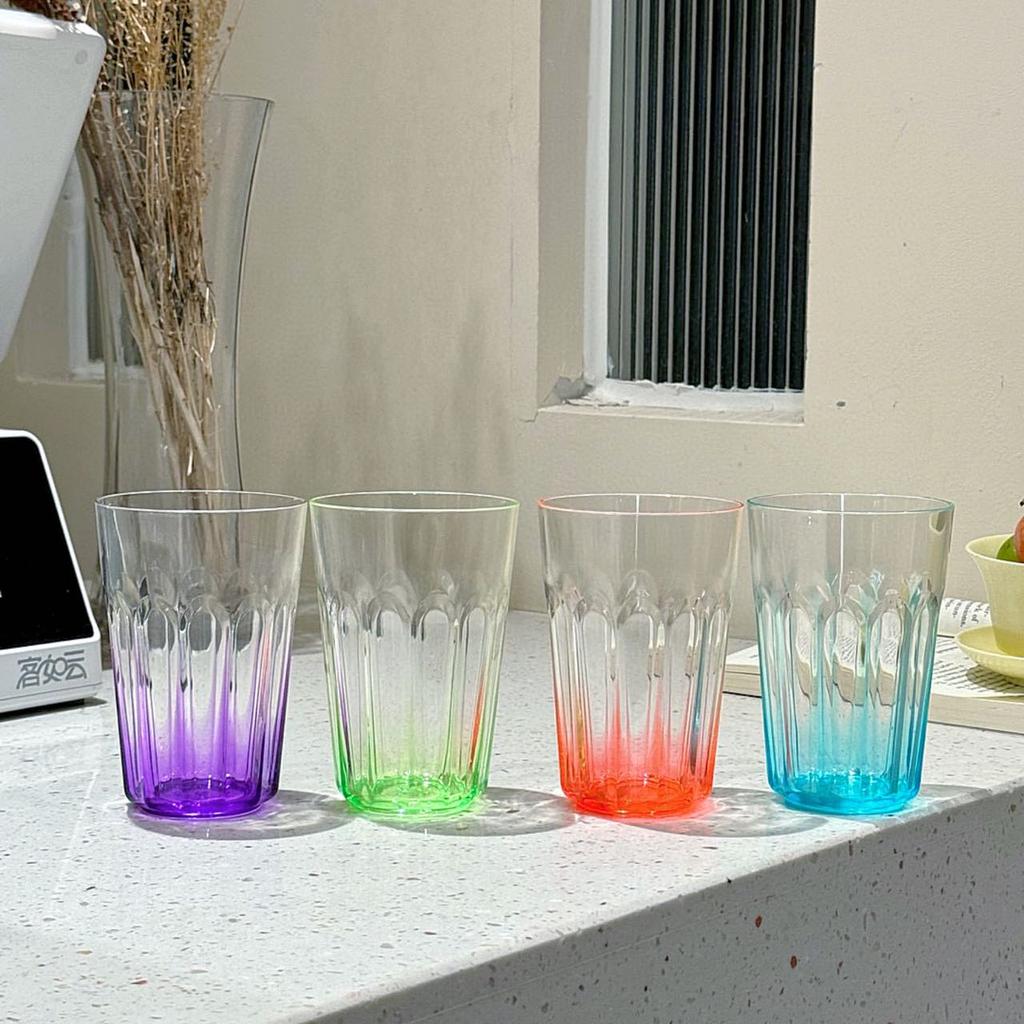 1/4pcs Acrylic Plastic Beer Cups Transparent Anti-drop Thickened Octagonal Cup Whiskey Glass Tumbler Water Glass Cup