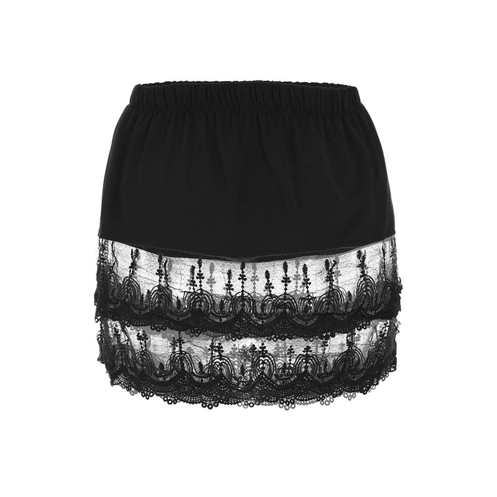 Women's Tiered Sheer Lace Trim Extender Half Plus Size Skirt