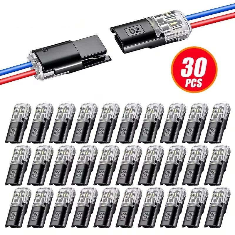 30/60Pcs No Strip Automotive Wire Connector Detachable Terminal Plug Universal For Vehicle Cable Interconnection Repair Supplies