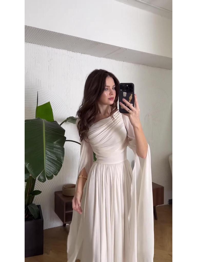 Summer 2025 Elegant Retro Long Sleeve Dress