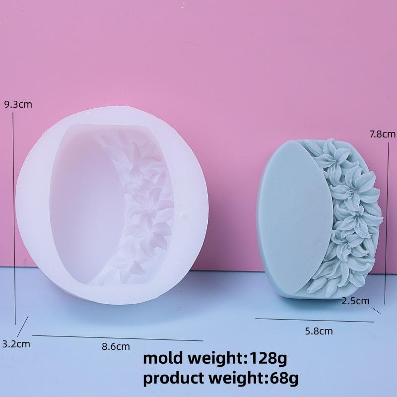 3D Relief Chrysanthemum Silicone Soap Mold Handmade New Moon Flower Bathroom Soap Tool Cake Baking Decoration Craft Supplies