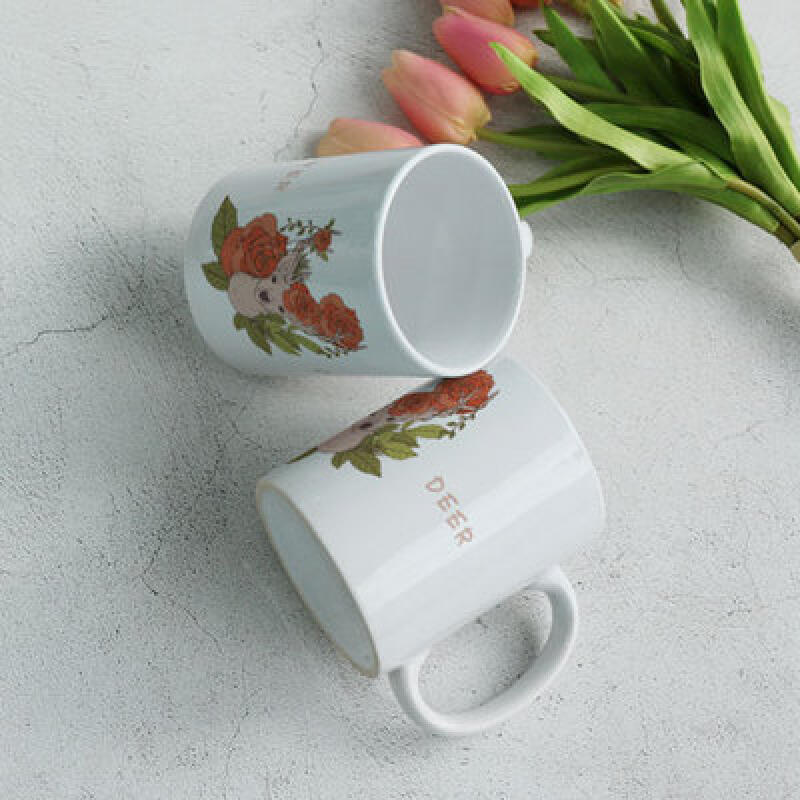 tk339-Design Mug 2p-Flowered Deer