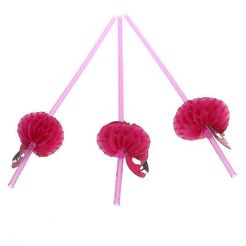 50pcs Flamingo Paper Straws Disposable Drinking Suckers Tubularis For Bar Club Diy Drink (rose Red)