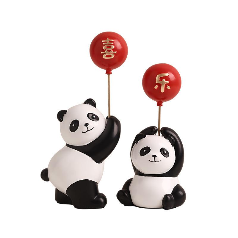 Rzeźba Pandy Rzemiosło z Żywicy Dekoracja Foyer Rzemiosło Ozdoby Dekoracja Biurka Statuetka Zwierzęcia Dekoracja Domu Prezenty Artystyczne