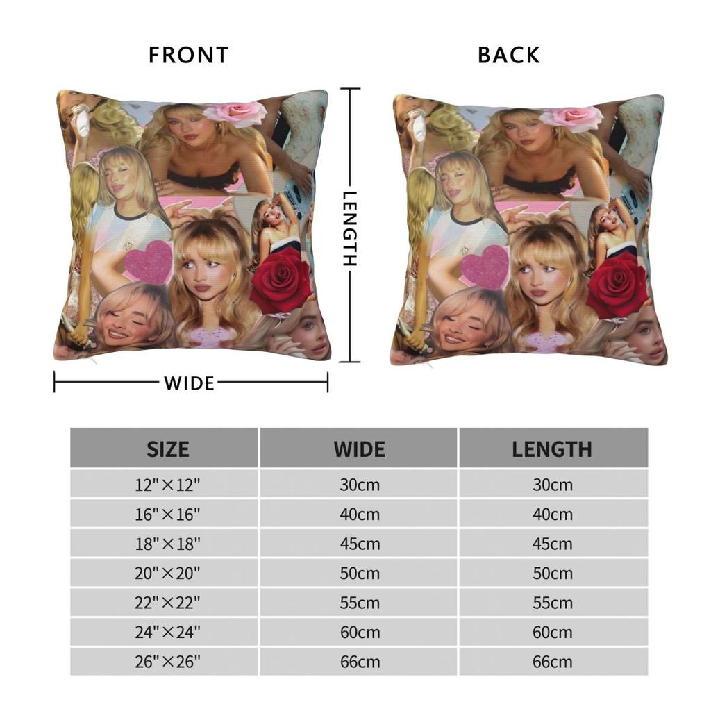 Sabrina Carpenter American Singer Pillow Cover Retro Trendy Pillow Case Cushion Cover Pillowcases For Office Car Home Decorative