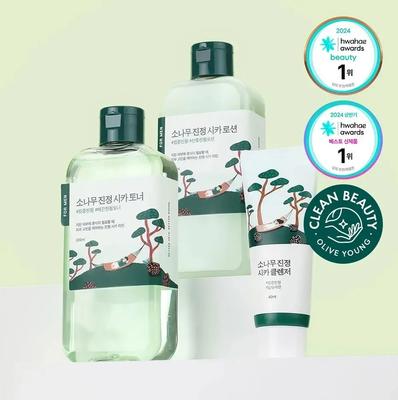 For Men Pine Calming Toner/Lotion Set (+Cleanser 40mL)