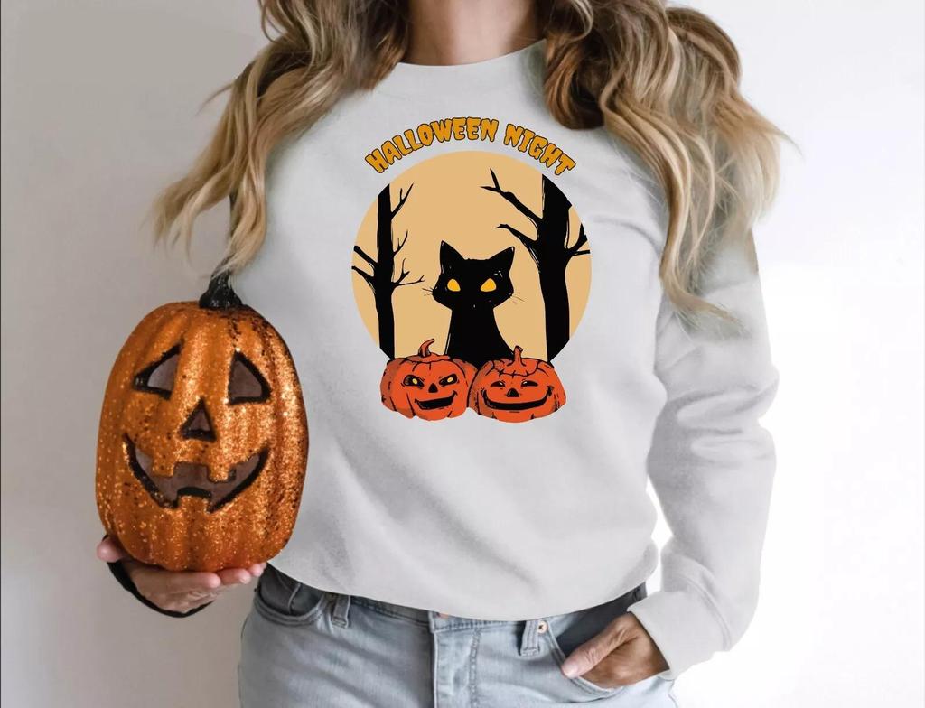 Men's Halloween Pumpkin Witch Sweatshirt Pullover Hoodie