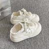 Tulip thin breathable bread shoes women's new thick-soled little white shoes can be stepped on lazy people and canvas shoes