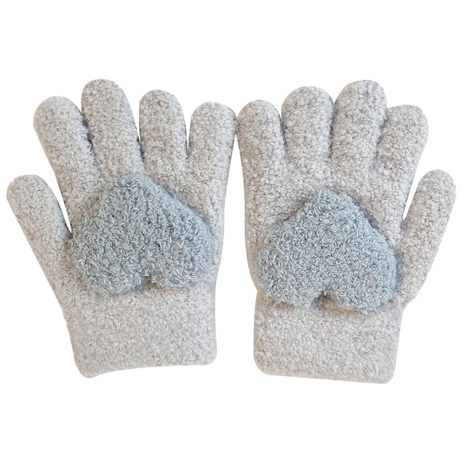 

Buffydeer Knit Ages for Girls and Warm and Cute Winter Thick and Warm for Winter Play in the Perfect for School or Kindergarten Kids Mittens, Unisex, серый