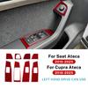 For SEAT Ateca 5F 2016-2025 For Cupra Ateca 5F 2018-2025 LHD RHD Real Soft Carbon Fiber Sticker Car Window Lift Switch Button