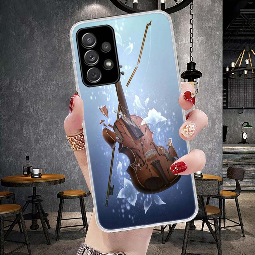 Music Violin Phone Case For Samsung Galaxy A13 A14 A15 A16 A17 A53 A54 A55 A56 A57 A33 A34 A35 A36 A37 A23 A24 A25 A26 Galaxy A1