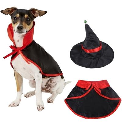 Disfraces de Halloween para perros, capa de bruja vampiro con sombrero de mago para perros pequeños, medianos y grandes