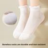 3 Pairs of Women's Spring Summer Cotton Thin Mesh  Lace Solid Color Short Socks