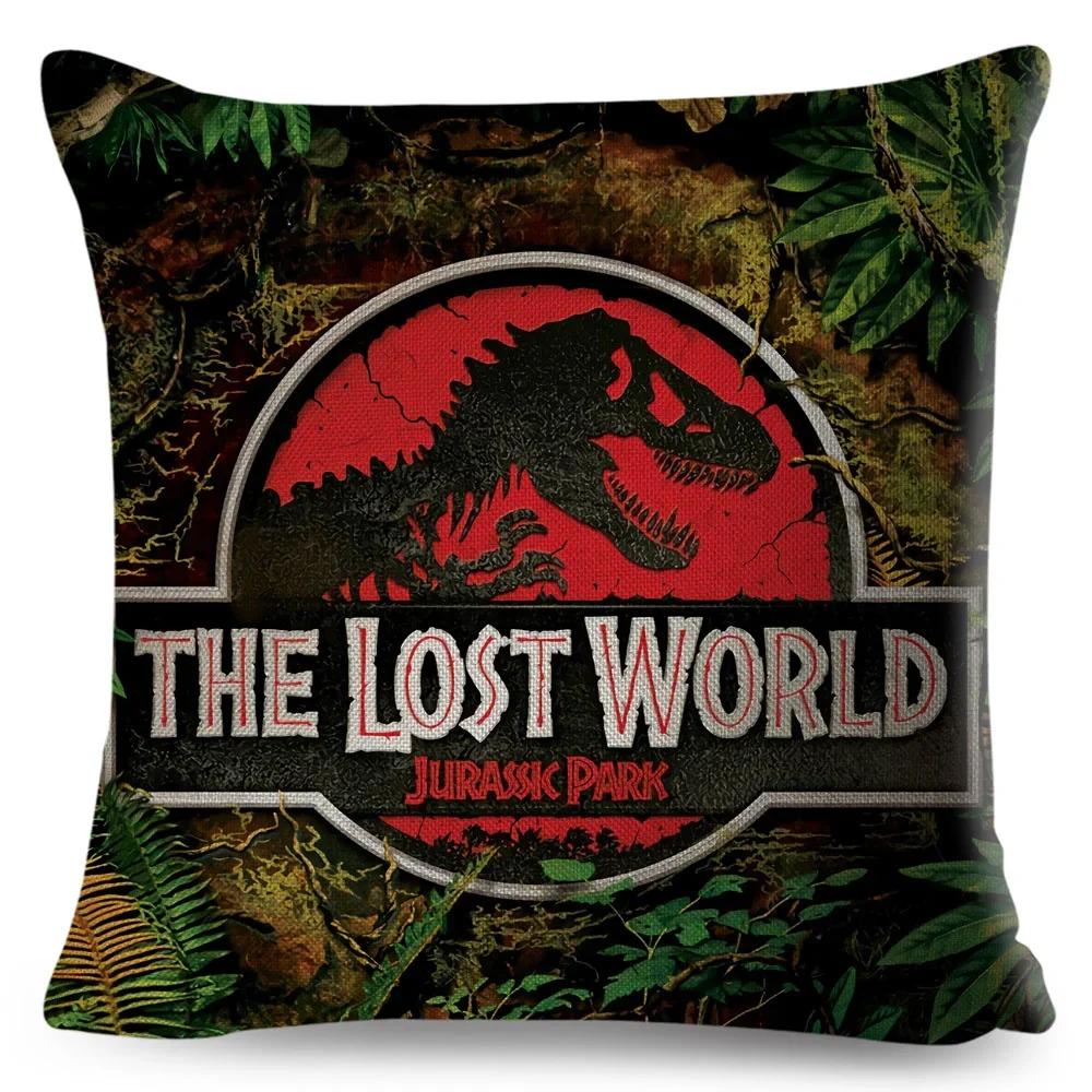 style Jurassic Park Logo Cushion Cover for Sofa Home Children Room Decor Dinosaur Print Pillowcase Polyester Pillow Case,(17)