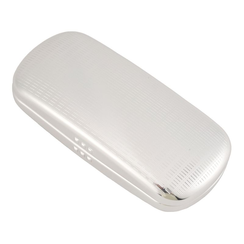 A95D-Glasses Case, Aluminum Hard Shell Eyeglasses Case Striped Spectacles Box серебряный