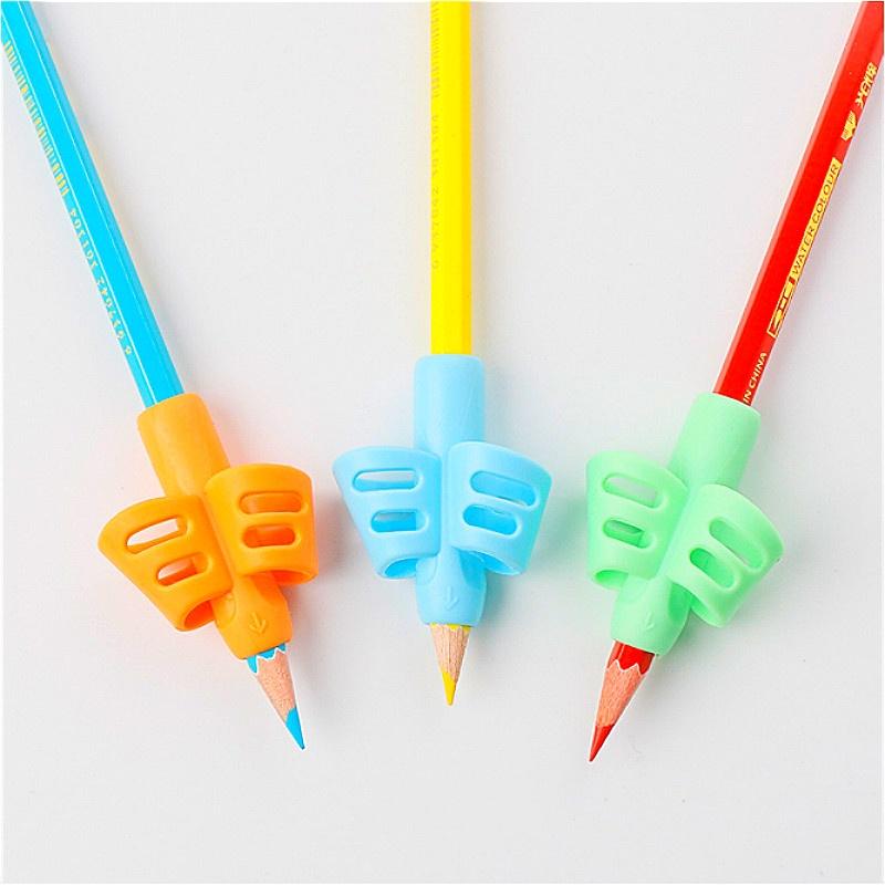 3 Stück/Set Silikon Bleistifthalter Stift Zwei-Finger Schreibhilfe Griff Haltungskorrekturwerkzeug