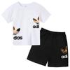 Costum de vară casual pentru copii cu scrisoare, 2 buc, tricouri cu gât rotund, mânecă scurtă + pantaloni, 3-13 ani, băieți și fete, ținute casual, haine pentru copii