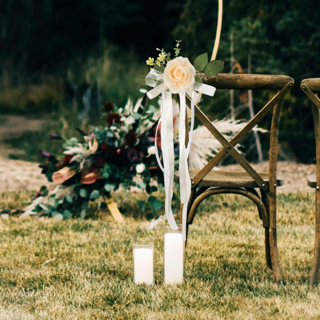 PEW Flori pentru Scaun Flori Artificiale Decorațiuni Alee Ceremonie Nuntă pentru Ceremonie Petrecere Nuntă Logodnă Zi de Naștere