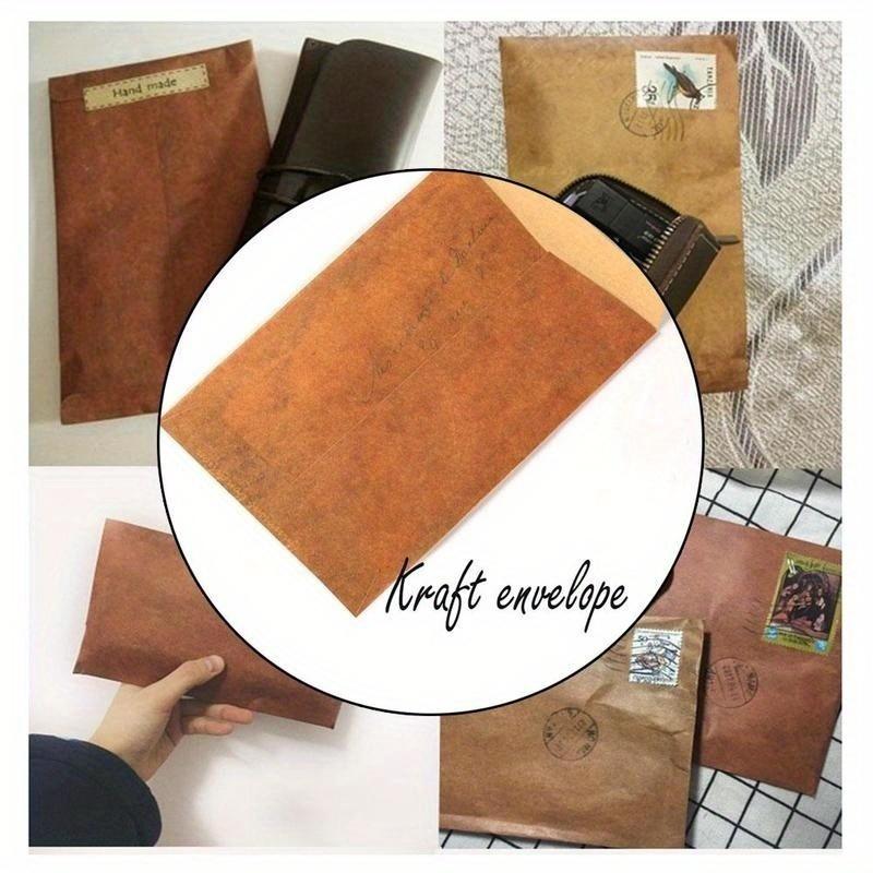 20Pcs/lot 16x11cm Old Style Vintage Paper Envelope Brown Kraft Packaging for Retro Postcard Invitation Card Small Gift Letter