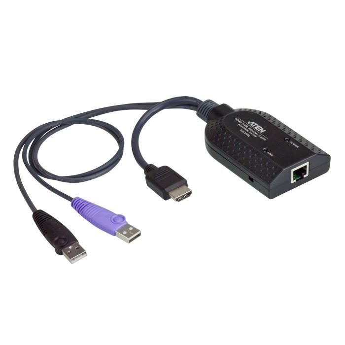 Câbles ATEN KA7168-AX HDMI USB Virtual MediaKVM - Noir - Connecteur RJ-45, USB A, HDMI