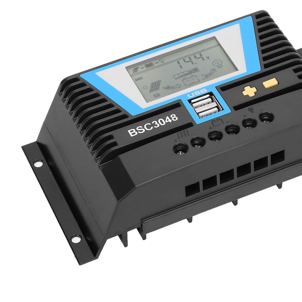 Acogedor Solar Charge Controller 40A, Adjustable Solar Panel Charge Controller 12V/24V/36V/48V, Intelligent Recognition, for Various Batteries.