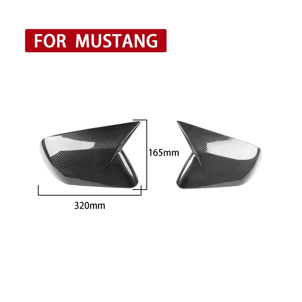 Carbon Fiber Side Mirror Cover Caps For Ford Mustang w/ LED Turn Signal 2015-17