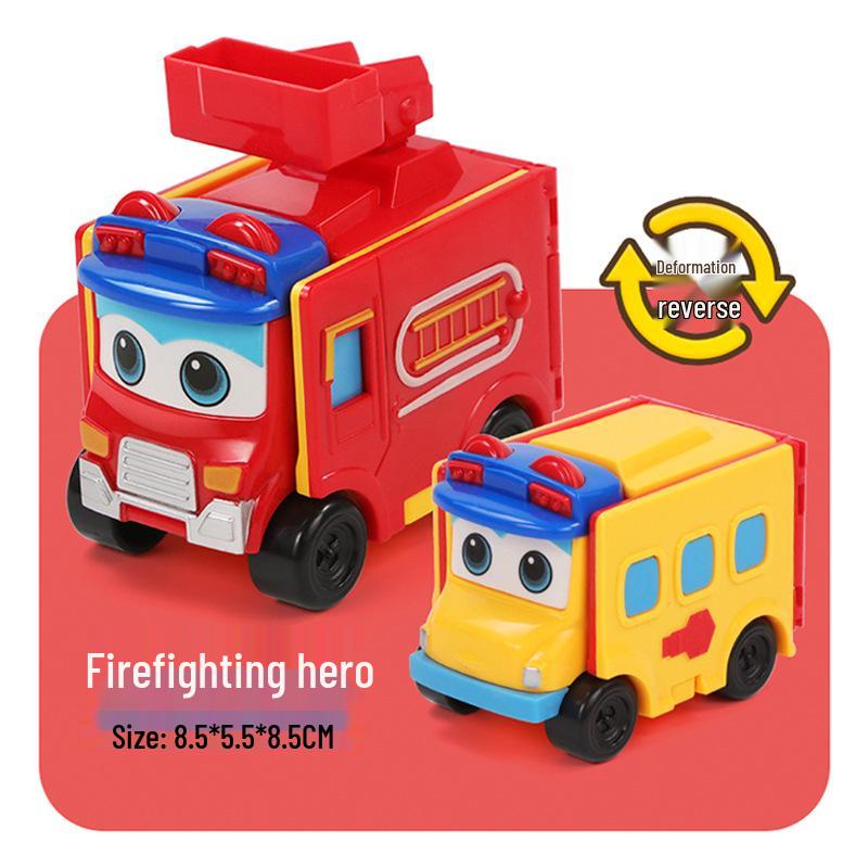 Twisty Bus Toy: Double-Sided Reversible Transforming Robot Car Set for Kids