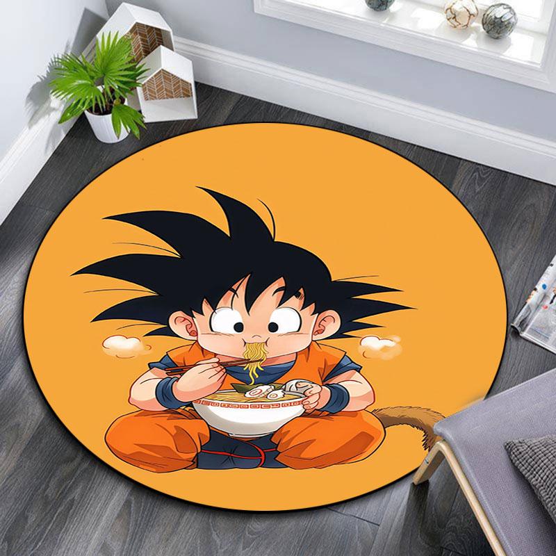 Goku Cartoon pattern round rug,Carpet Rug for Living Room Bedroom Playroom ,Non-slip Floor Mat,Holiday Gifts and Birthday Gifts.