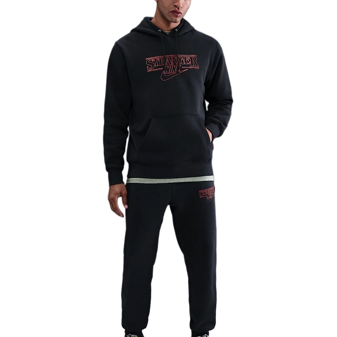 Коллаборация Nike X Stranger Things FW25 Флисовый худи пуловер вязаный с длинным рукавом мужской свитшот IF8519-010 S