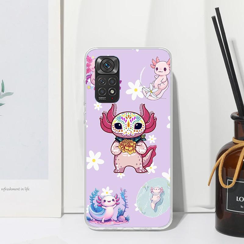 Cute Axolotl Kawaii Phone Case For Xiaomi Redmi Note 15 13 14S 14 Pro Plus 12S 11S 10S 12 11E 10 11T Art Fundas Back Cover Redmi