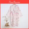 Nachthemd Kimono Damen Bademantel Japanisches Langarm-Nachthemd Baumwollgaze Sommer und Herbst Niedlich Schweißtreibend Frühling Baumwoll-Pyjama