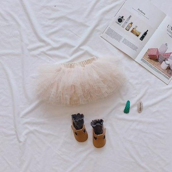 

2025 Юбка принцессы из тюля для девочек - Универсальная модная пышная короткая юбка 80cm бежевый