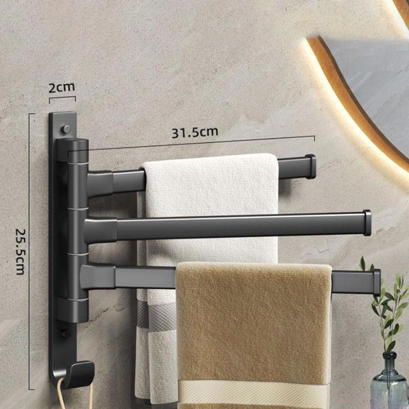 Rotary Towel Rack Perforated Toilet Rack Towel Bar Bathroom Artifact Towel Rack