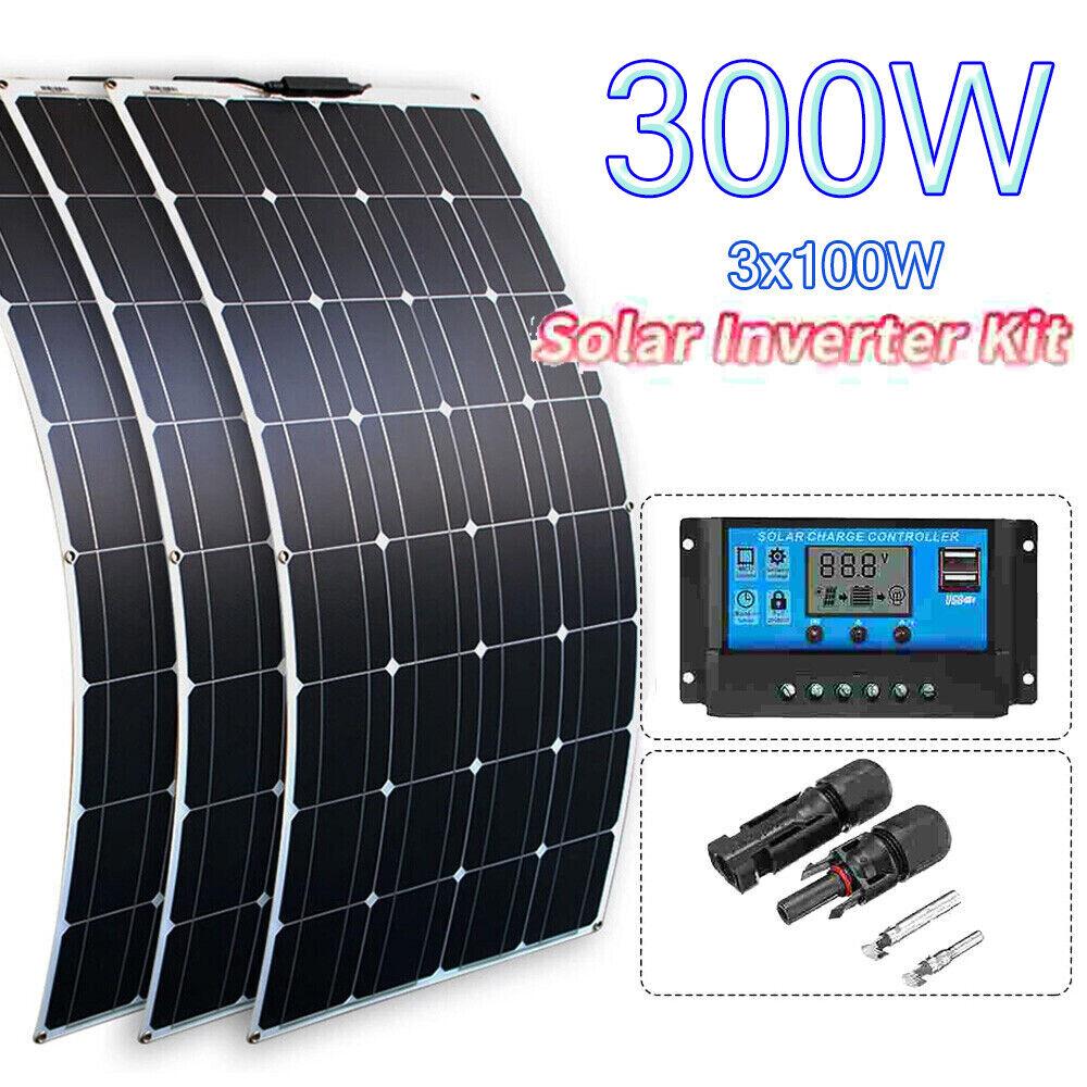1/2/3pcs Solar Panel Kit 100A 12V Battery Charger Flexible Solar Panels Battery with Controller for Caravan Boat Charging