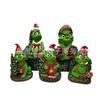 Christmas Grinch green hair Christmas tree old man resin decoration ornament