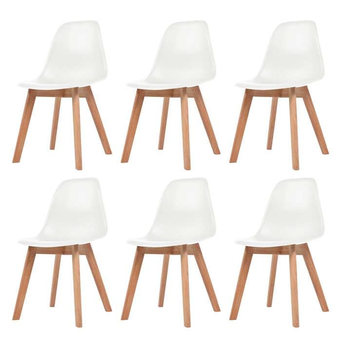 VidaXL 6x Chaise de Salle à Manger Blanc Chaises à Manger Chaises de Cuisine 244773