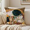 Art Luxurious Gustav Klimt Oil Painting Cushion Cover Linen Pillowcase Soft For Sofa Bed Home Room Decor