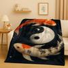 3D Yin Yang Chinese Tai Chi Eight Diagrams Natural Balance Art Flannel Blanket,Soft Plush Throw for Home Bedroom Bed Sofa Cover