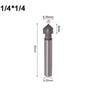 Drill Bit Router Bits Shank V Groove 1/4inch 6.35mm