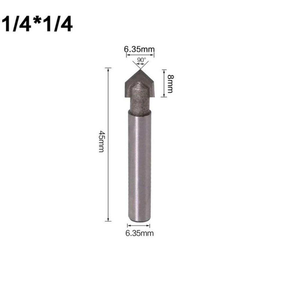 Drill Bit Router Bits Shank V Groove 1/4inch 6.35mm