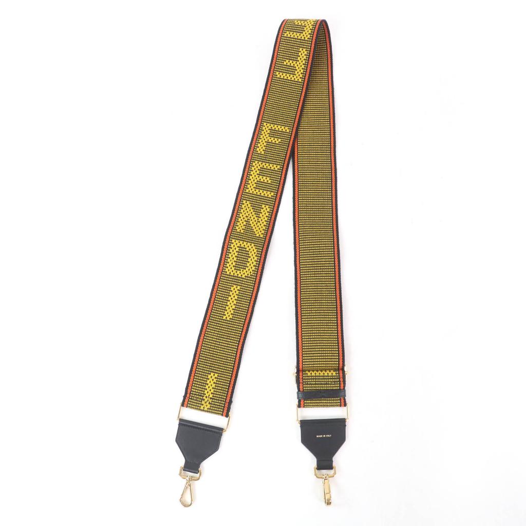 Great FENDI Shoulder Strap Strap You Logo-print Leather Multicolor Women 8AV386 Used