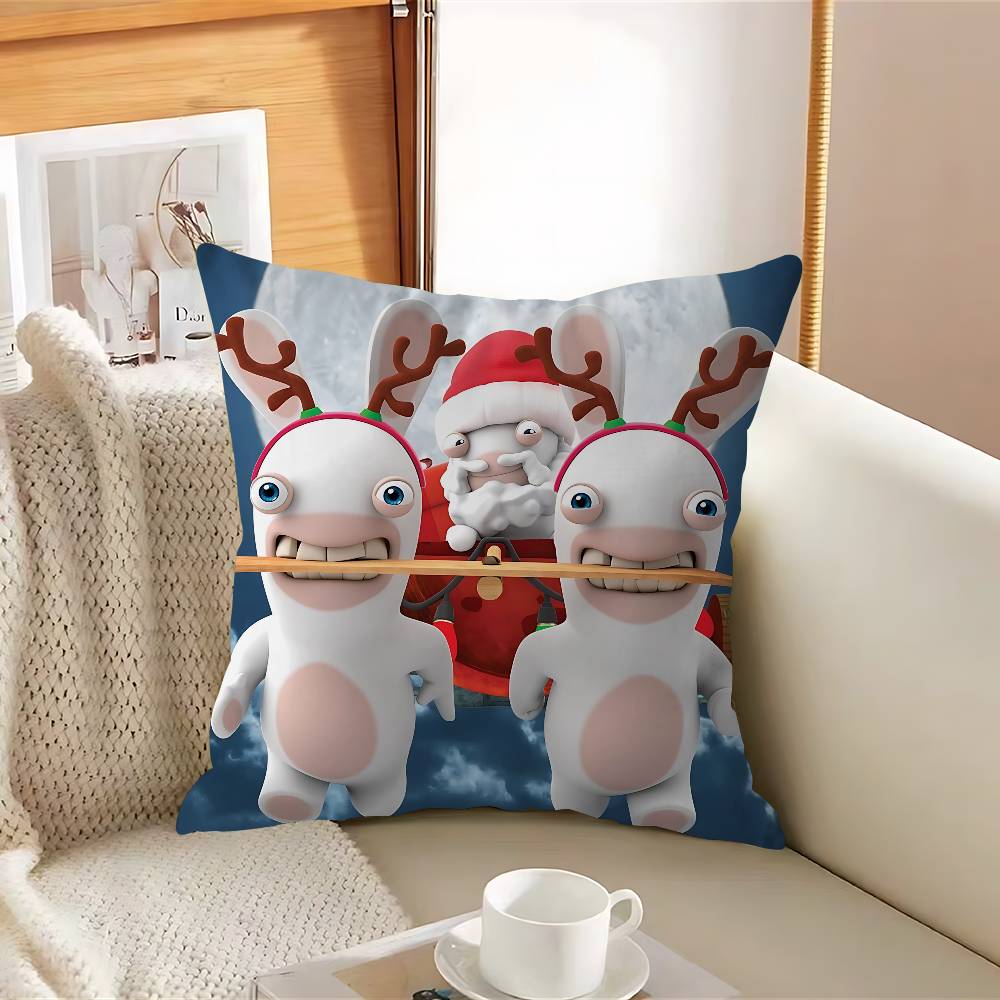 МИЛЫЙ Мультяшный I-InvasionS Rabbids Наволочка Съемный Моющийся Чехол на Подушку – Всесезонный Мягкий Лен 12x12Inch