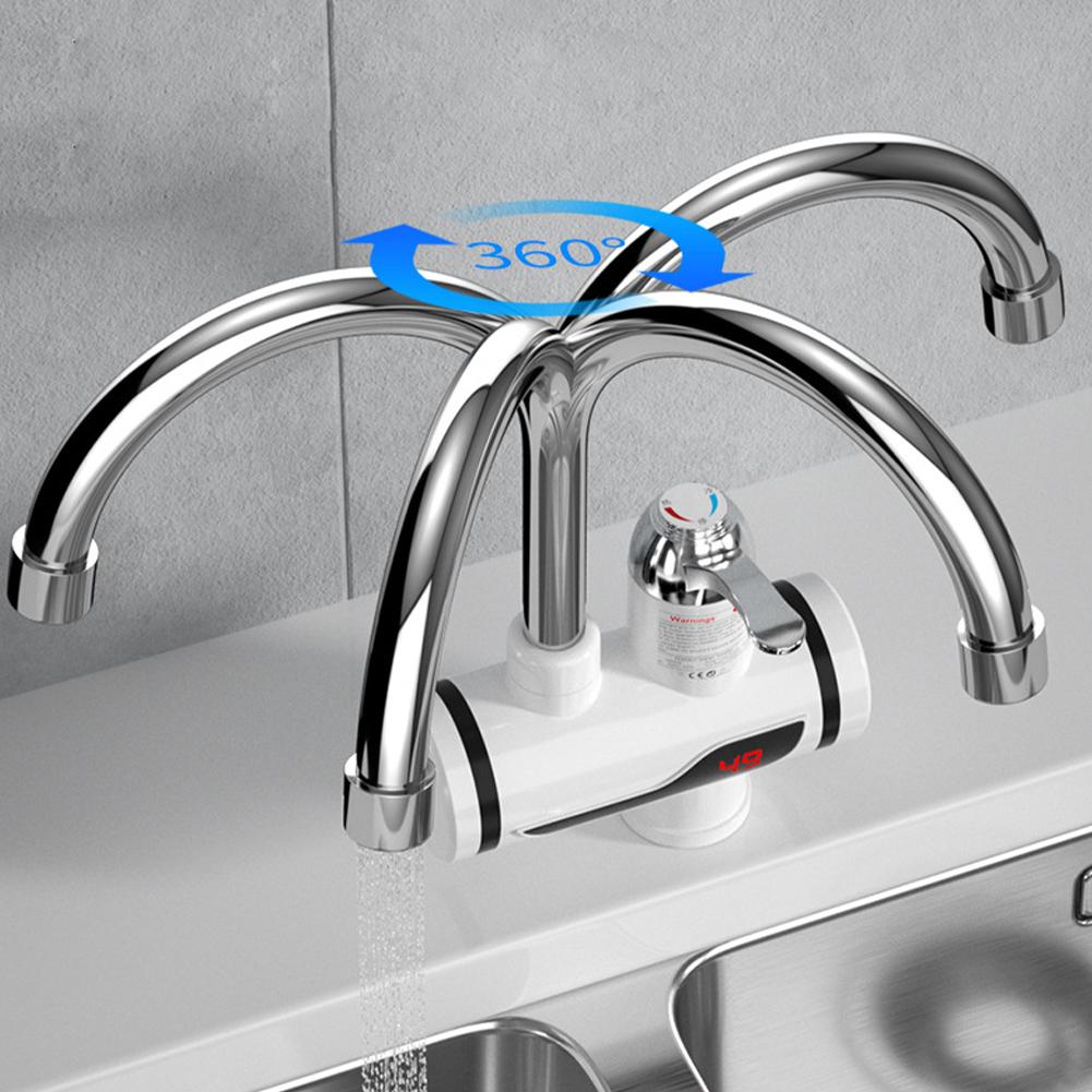 Electric Hot Cold Mixer Tap 3000W Instant Heating Faucet 360 Degree Rotation Tankless Water Heater Digital for Kitchen Bathroom