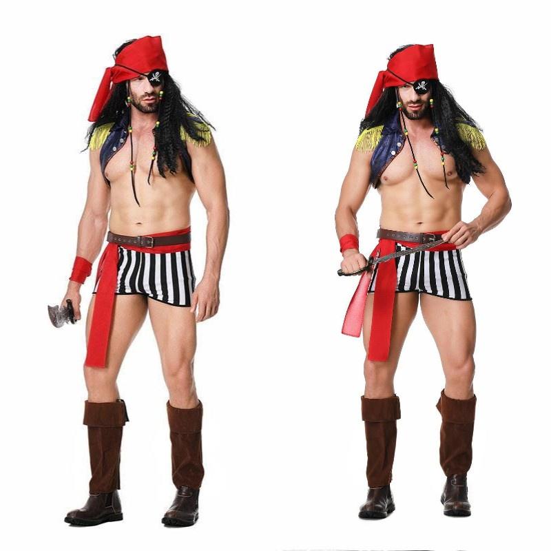 תחפושת שודד קריביים לגברים למבוגרים להאלווין, קוספליי, מסיבת תחפושות, תלבושת להופעה בימתית של מלח