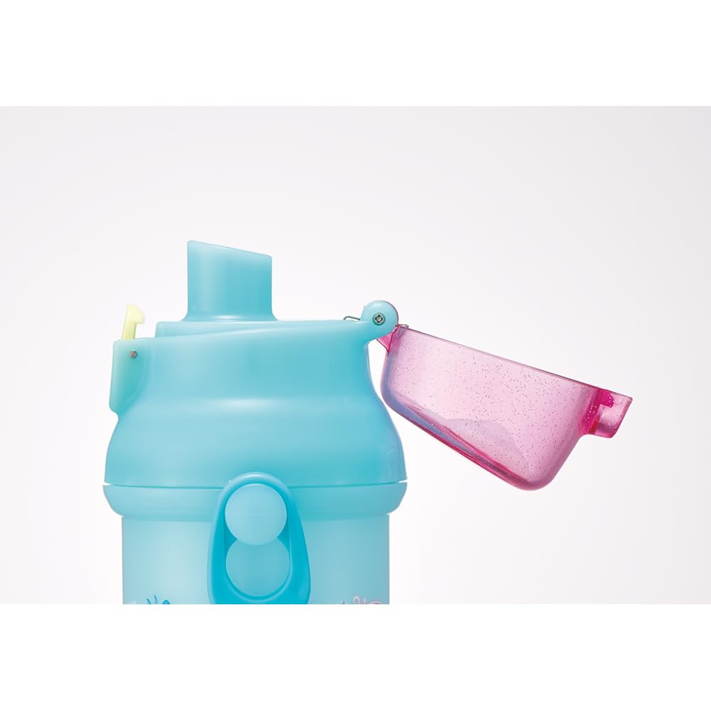 Skater Water Direct Dishwasher Made In Disney 24 Years Children's Bottle, 480ml, Drinking, Plastic, One-Touch Operation, Safe, Japan, Ariel, Old,