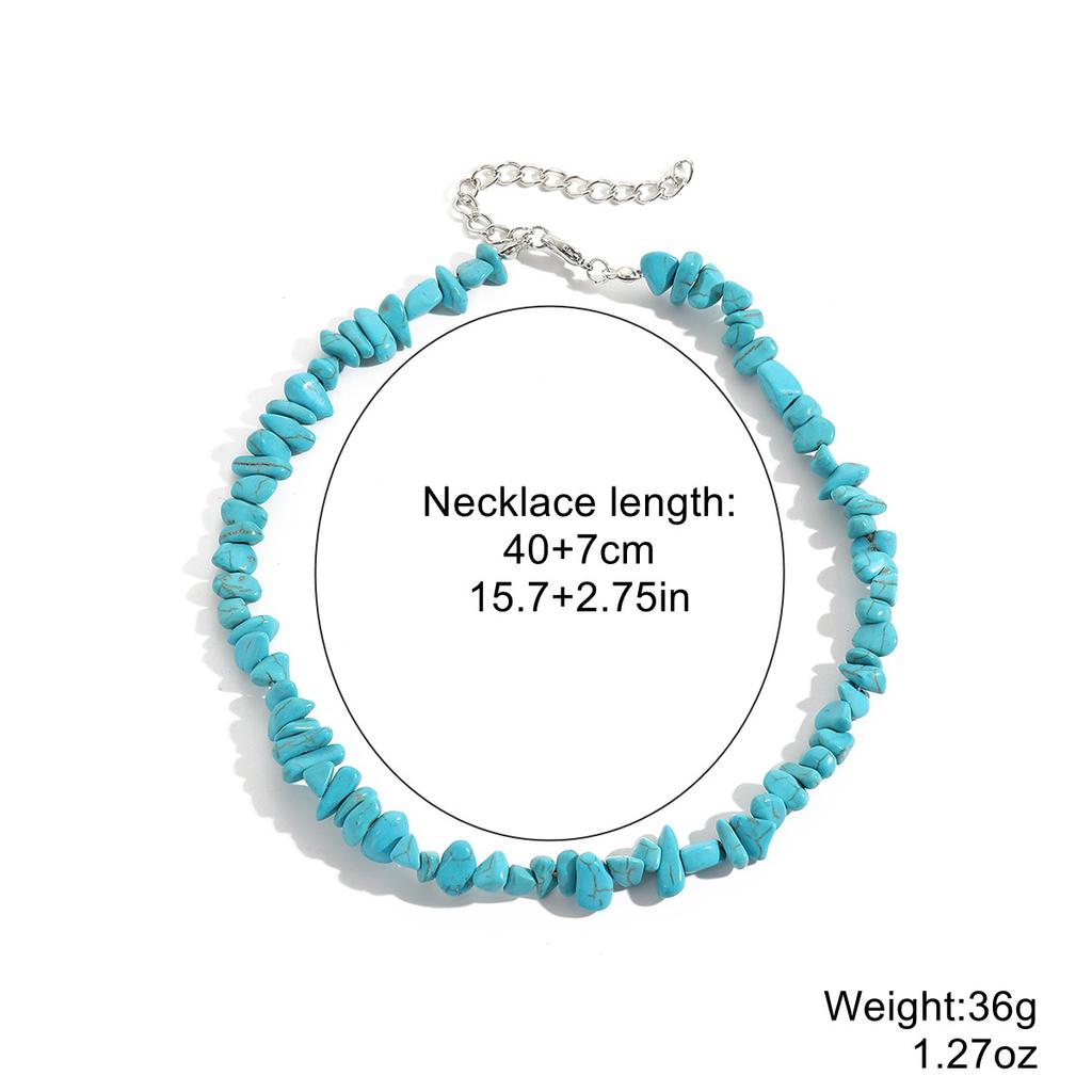 Necklace for Women Necklace Bohemian Colorful Gravel Ins Necklace Women Natural Stone Necklace Summer Jewelry Beautiful Elegant Necklace for Her